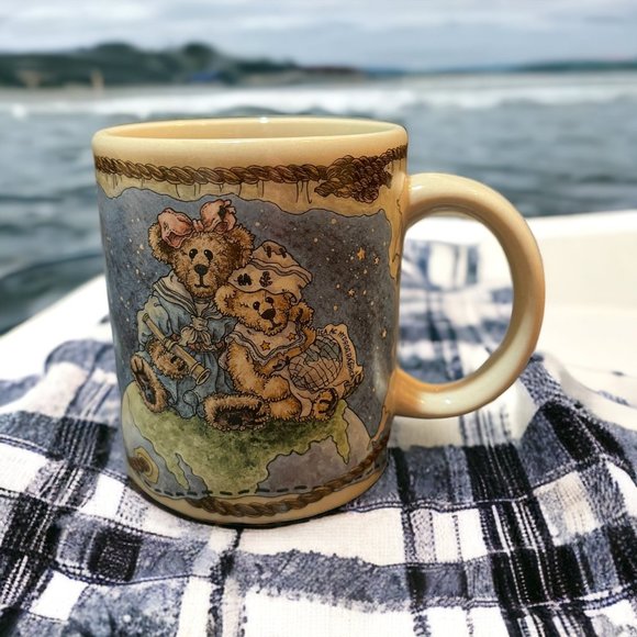 Teddybears with Sailboat and Moon Coffee Cup | 1999 The Boyds Collection - Picture 1 of 8